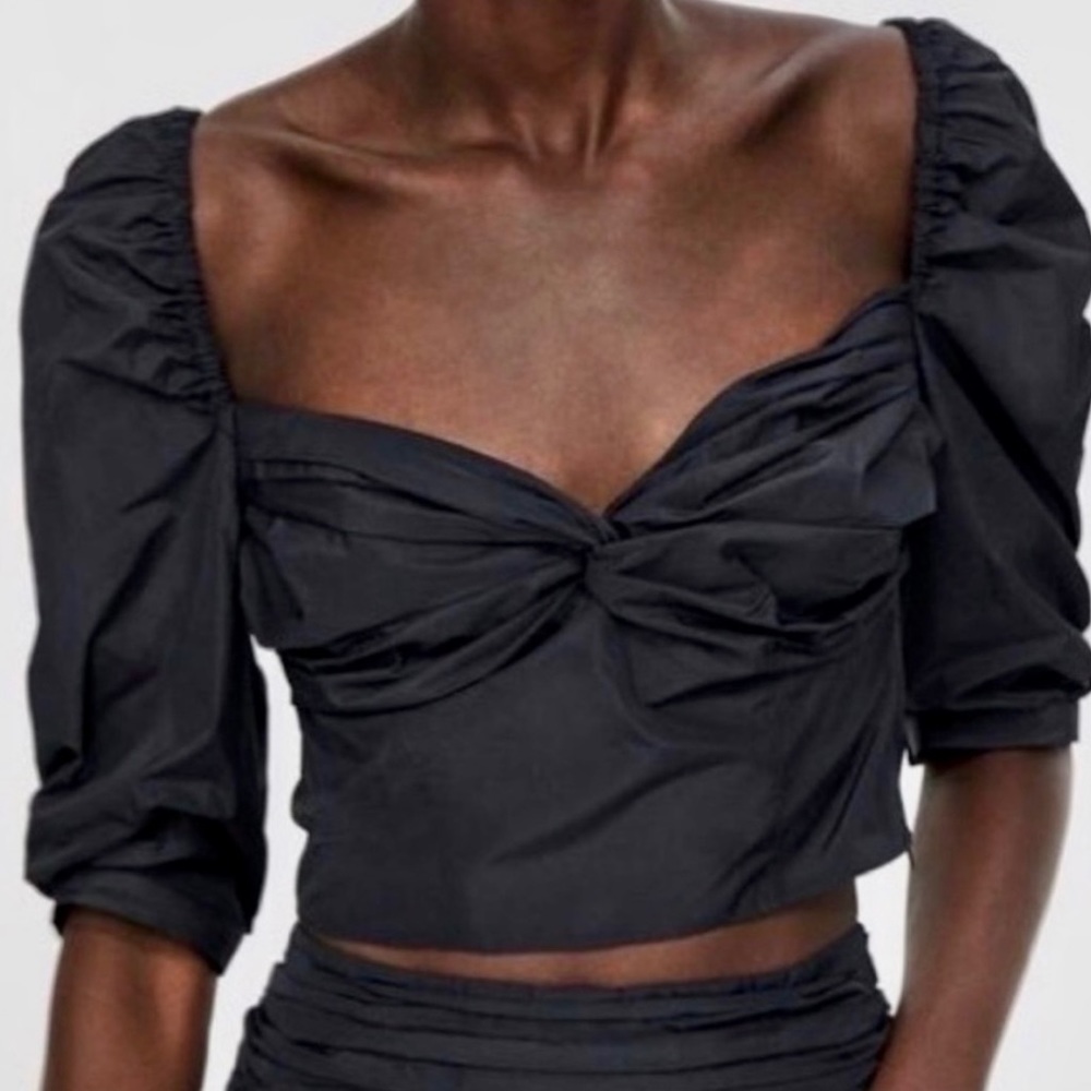 Zara black bustier crop top - Picture 2 of 8